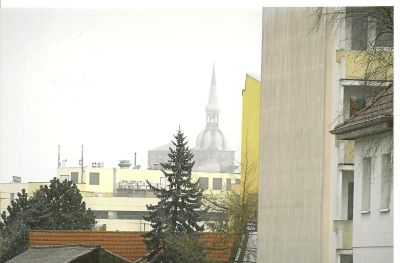 Marienkirches torn reser sig i fjärran.